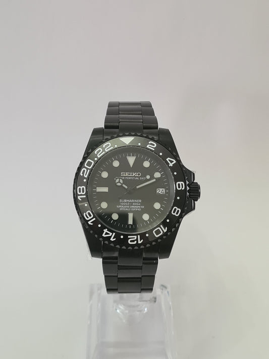 Seikmariner – Full Black, Black Case 39 mm