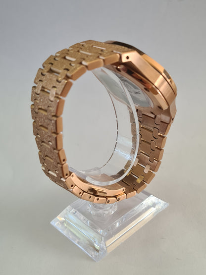 SeikOak – Frosted Rose Gold Black Dial, 42 mm