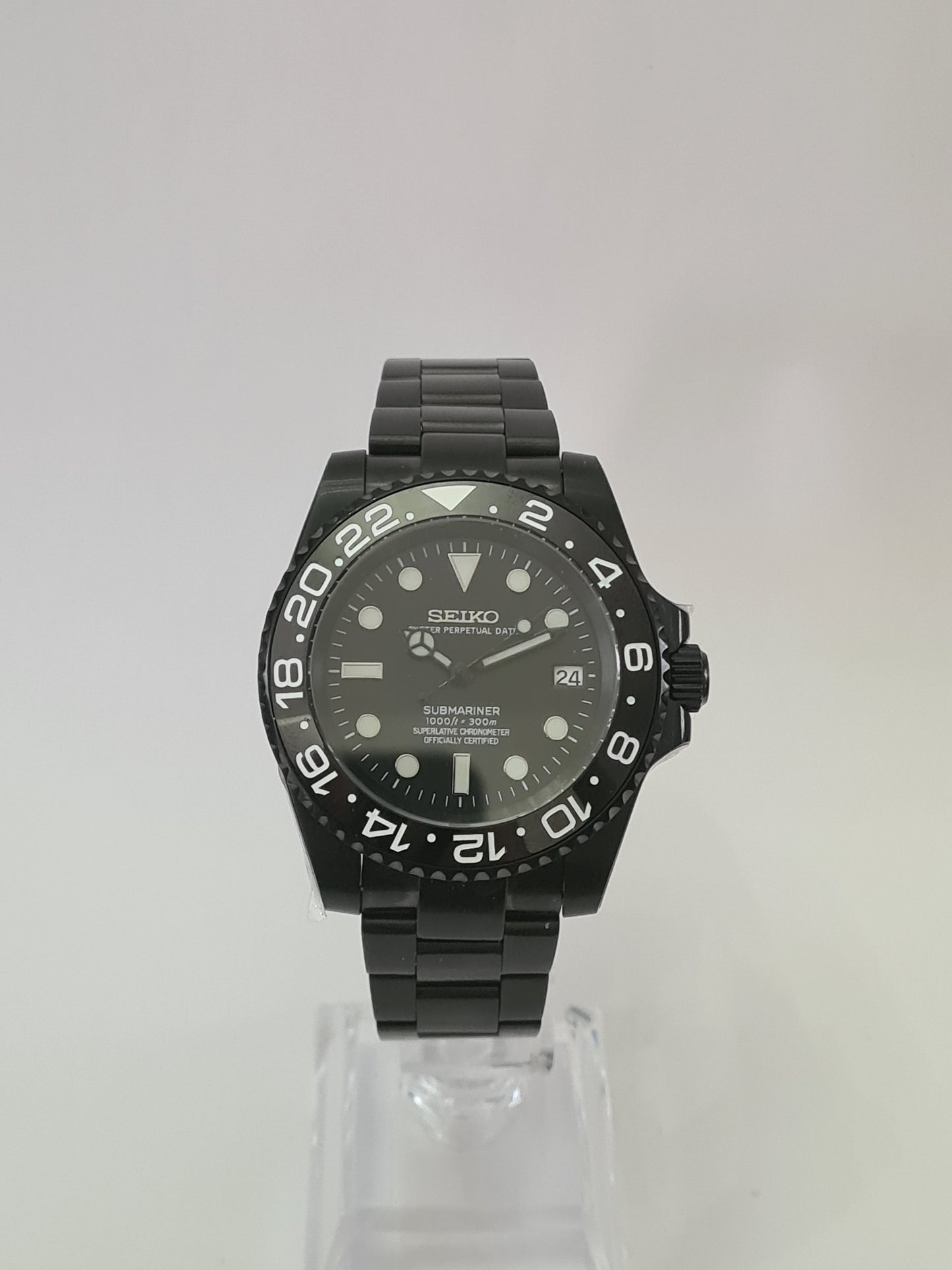 Seikmariner – Full Black, Black Case 39 mm