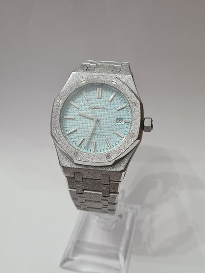 SeikOak – Light Blue Dial, Frosted Silver Case 42 mm