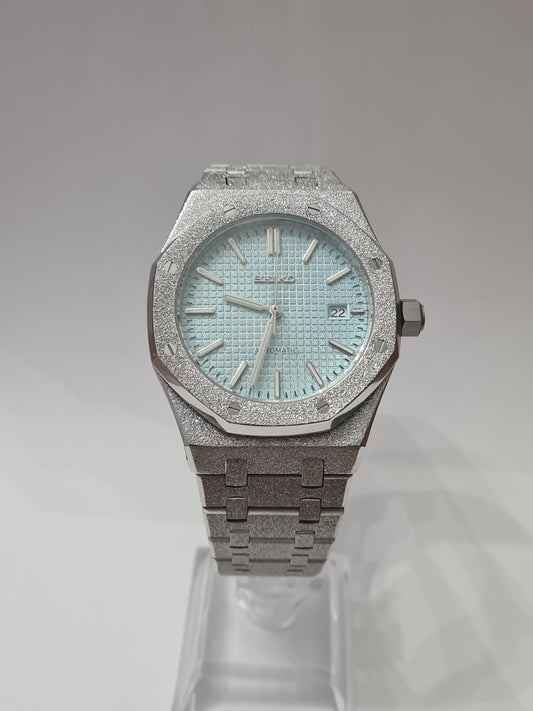 SeikOak – Light Blue Dial, Frosted Silver Case 42 mm
