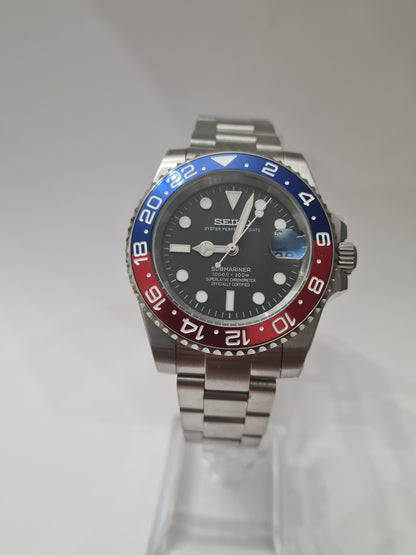 SeikGMT – Black Dial, Pepsi Case 39 mm